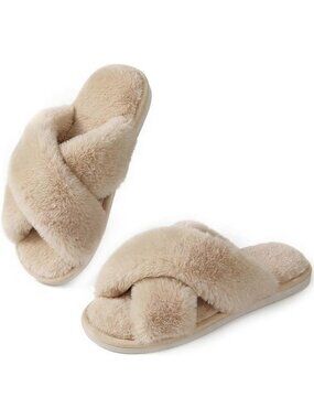 Cozy Open Toe Memory Foam Slippers for Women | Fuzzy House Shoes for Comfort
